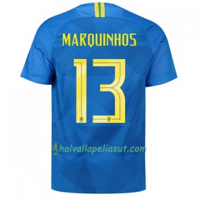 Jalkapallo Pelipaidat Brasilia Marquinhos 13 World Cup 2018 Vieraspaita